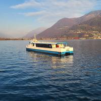 Emission-free travelling on Lake Iseo in northern Italy, one of the two electric solar ferries from Ampereship
Photos: Ampereship