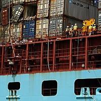 Eugen Maersk firefighting: Image courtesy of DMAIB