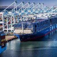 File image: a CMA CGM containership (Marad)