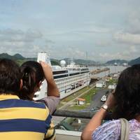 File Image: A cruise vessel passes through the Panama Canal. CREDIT: ACP