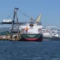 file image, container ships at port of Oakland (courtesy: Captain Katharine Sweeney)