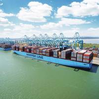 File Image: The Madrid Maersk, one of Maersk's largest boxships. CREDIT: Maersk
