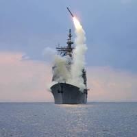 File photo: A Tomahawk Land Attack Missile (TLAM) is launched from the guided missile cruiser USS Cape St. George in the eastern Mediterranean Sea March 23, 2003. (U.S. Navy photo by Kenneth Moll)