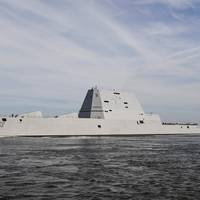File photo: The guided-missile destroyer USS Zumwalt (DDG 1000) transits Naval Station Mayport Harbor on its way into port in 2016. (Photo: Timothy Schumaker / U.S. Navy)