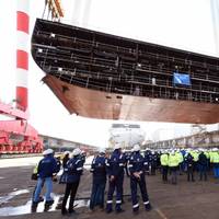 File photo: The keel laying ceremony was held for Wonder of the Seas at the Chantiers de l’Atlantique shipyard n October 2019. (Photo: Bernard Biger –Chantiers de l’Atlantique)