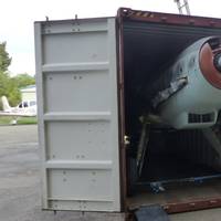 For the trip, the plane’s wings were removed and the body and all disassembled parts were stowed in a 40-foot cube container. (Photo: Hapag-Lloyd)