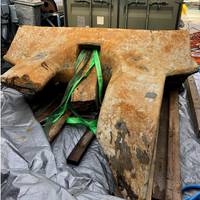 Found next to the Balticconnector gas pipeline was an anchor belonging to the Chinese vessel Newnew Polar Bear. (Photo: Finland NBI)