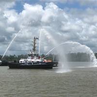 Fregate (in front) and Papillon during the naming ceremony (Photo: Dutch Dredging)