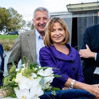 (From left to right) Jos van Woerkum (Managing director, Damen Shipyards Hardinxveld), Iain Beaton (Managing director, Caldive Limited), Mrs. Sandra Wilkie (Sponsor Lady) and Arjen van Elk (Sales manager United Kingdom & Ireland, Damen Shipyards Gorinchem). Photo: Damen
