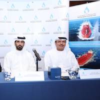 From right to left: Khamis Juma Buamim, Group CEO, Abdulla Saeed Abdulla Brook Al Hemeiri, Chairman, and Ahmad Al Kilani, Board Member of Gulf Navigation (Photo: Gulf Navigation)