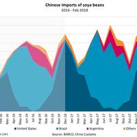 Graph showing Chinese Imports of Soya Beans