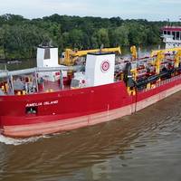 Great Lakes took delivery of the hopper dredge Amelia Island in August 2025, recently named one of Maritime Reporter & Enginerering News' Great Ships of 2025. Image courtesy GLDD