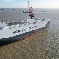 Höegh Autoliners' Höegh Aurora, the world's largest pure car and truck carrier (PCTC) vessel, was featured as a Great Ship of 2024 by Maritime Reporter & Engineering News. Image courtesy Höegh Autoliners