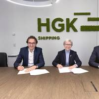 HGK Shipping has been the sole shareholder of BeKa HGK GmbH since 14 December 2022. (from left) Christian Möhrmann, CFO HGK Shipping, Monique Hezel-Reyntjens, Managing Director BeKa HGK, Steffen Bauer, CEO HGK Shipping. Photo: HGK Shipping GmbH