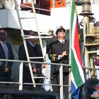Hoisting of the South African flag. (Photo: Port of Port Elizabeth)