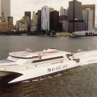 Hoverspeed Great Britain in New York prior to the record-breaking journey (Photo: Incat Tasmania)