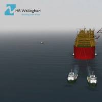 HR Wallingford simulation (left) and photograph by Shell (right) of the Prelude tow with POSH tugs (Photo: Shell)