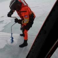 Ice drilling: Photo credit USCG