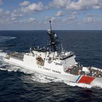 Ingalls Shipbuilding's seventh U.S. Coast Guard National Security Cutter, Kimball (WMSL 756), during sea trials in the Gulf of Mexico. HII photo

