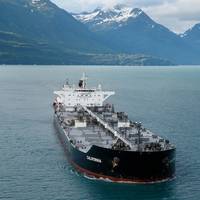 Inmarsat said successful trials in Alaskan waters on board the Aframax tanker California contributed to the decision by Crowley Maritime Corp. to install Fleet Xpress across the majority of its fleet. (Photo: Inmarsat)