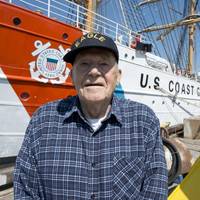 Jim Briggs, One of the Eagle’s first American crewmembers, returns to the vessel after 66 years (Photo: Jasmine Mieszala)