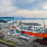 Johan Castberg FPSO at Aker Solutions Stord, September 2023. Drone photo: Jonny Engelsvoll &amp; Lizette Bertelsen / Equinor