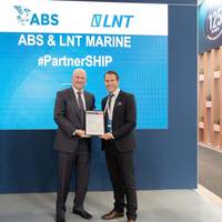 John McDonald, ABS Executive Vice President and COO, with Kjetil Sjølie Strand, CEO of LNT Marine (Photo: ABS)