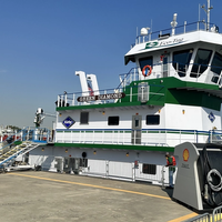 Kirby Inland Marine's Green Diamond—the United States' first plug-in hybrid electric inland towboat—was christened on August 25, 2023 in Houston. (Photo: Corvus Energy)
