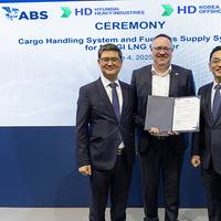 (L to R) Hong-Ryeul Ryu, Executive Vice President, CTO of HD HHI’s Shipbuilding Business division; Patrick Ryan, ABS Senior Vice President and Chief Technology Officer; and Kwang-Pil Chang, HD KSOE Senior Executive Vice President, CTO