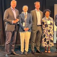 L to R: Roland Teixeira - President of EOPSA, Madadh MacLaine - Secretary-General of ZESTAs, Syb ten Cate Hoedemaker -Managing Director of the Maritime Battery Forum, Roz Guarnori - Electric & Hybrid Marine World Expo, Adria Jover - President of IEMA.