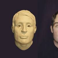 LEFT: Clay model of the face of a USS Monitor sailor whose remains were found in the gun turret in 2002. RIGHT: Computer enhanced image showing what the unknown sailor may have looked like while aboard the USS Monitor in 1862.