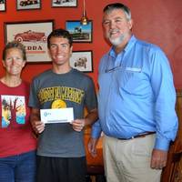 Left to right: David Luff, Cindy Luff, 2014 NMRA scholarship recipient Noah Luff and Keith LaMarr of Macaroni Marketing