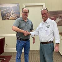 Left to right: Michael Hart, president and CEO of McLean Contracting Company, and Donnie Wilks, owner and president of Shugart Manufacturing (Photo: McLean Contracting Company)