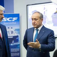 Left to right: Russian Minister of Transport Evgeny Ditrich and Sergey Frank CEO Sovcomflot (Photo: SCF Group) 