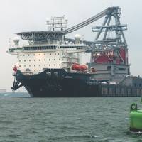 leg  Strashnov, a crane vessel  on approach Rotterdam.