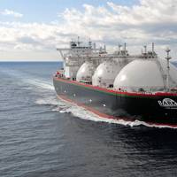 LNG Barka
Type of ship: LNG (liquefied natural gas) carrier
Length overall: 289.5 m
Breadth: 49 m
Gross tonnage: 121,514 tons
Ship management: NYK LNG Shipmanagement Ltd.
Operation management: NYK
Image courtesy NYK