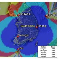 Location and coverage of proposed Phase 1 South Korean eLoran transmitter					 (Inside GNSS News January 2015