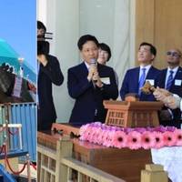 (L)The Naming and Delivery Ceremony of Seri Cempaka at the HHI Shipyard in Ulsan, South Korea. (R) The Lady Sponsor, Y. Bhg. Datin Teo Yin Hui Officiating the Naming Ceremony of Seri Cempaka. Photos: MISC Berhad