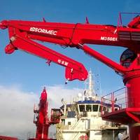 M350EL hydraulic elbow knuckle-boom marine crane on the Awaritse Nigeria Ltd vessel Prince Job I (Photo: Sormec)