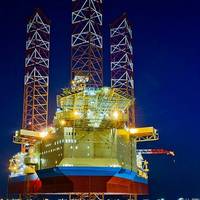 Maersk Intrepid at night: Image Maersk Drilling