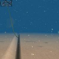 Managing vessel heading and cable pay-out from stinger in strong currents for accurate touchdown in trench.