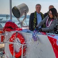 Matson, Inc. and Philly Shipyard, Inc. (PSI) christened the second of two Aloha Class containerships built for Matson in a ceremony at Philly Shipyard on Saturday, March 9.  Photo: Matson & Philly Shipyard