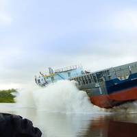 MV Torrens Tide launch: Photo courtesy of Leevac Shipyards