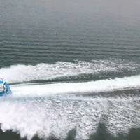 NAMJetâs 10 meter demonstration boat underway at full speed (Credit: NAMJet)