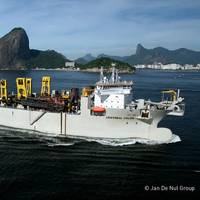 New business: Keppel has begun building dredgers like the Cristobal Colon, seen hear outside Rio de Janeiro. (Photo: copyright Jan de Nul Offshore)