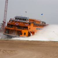 New ferry Sandy Ground launched at Eastern's shipyard in Panama City, Fla. (Photo: Eastern Shipbuilding Group)