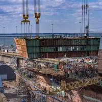 Newport News Shipbuilding is currently building the nuclear-powered aircraft carrier John F. Kennedy (CVN 79) for the U.S. Navy (Photo: John Whalen / HII)