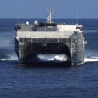 Official U.S. Navy file photo of expeditionary fast transport USNS Fall River (T-EPF 4) underway in the Gulf of Mexico. Courtesy: United States Navy