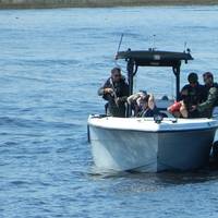One of the MARSEC East 205 boat demonstrations featured a pursuit and arrest of noncompliant boaters in an exclusion area.  (Photo by William Lusk)
