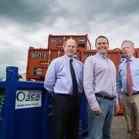 Osca regional director Donald Guthrie, OEG CEO John Heiton, Osca Chairman Bob Smith at OEG's base at Dyce, Aberdeen (Credit OEG)